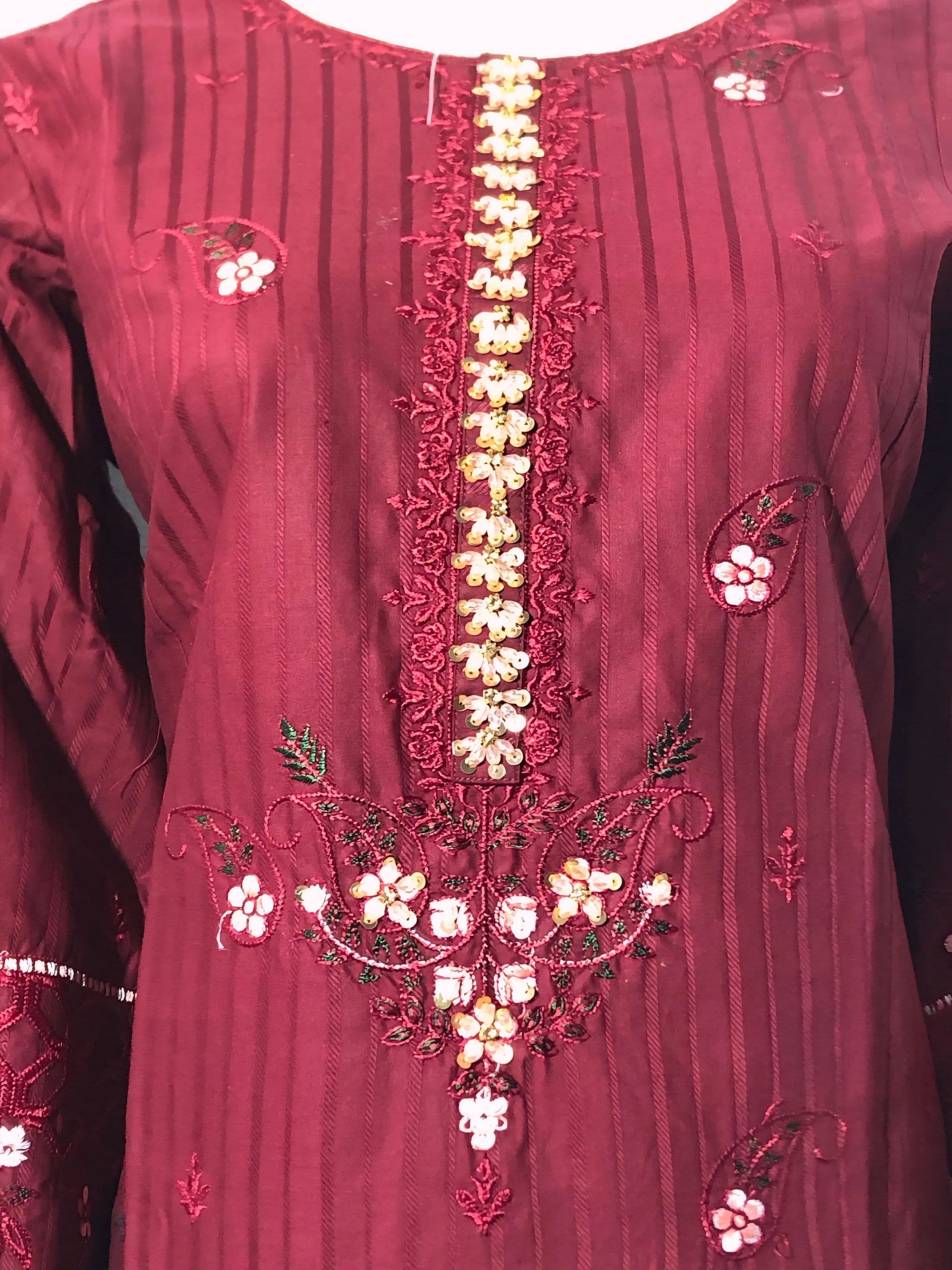 Stitched Winter Cotton 2 Piece with Bay Gala Shirt and Pehncha Embroidery – Pakistani Ladies Suit

