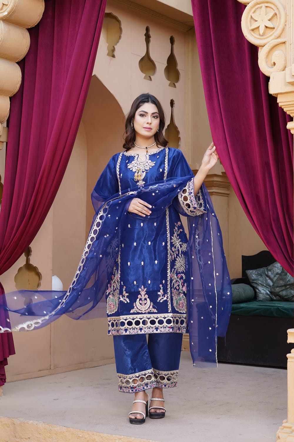 Organza Embroidered Suit –3 Piece